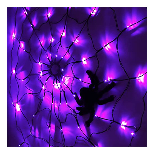 Halloween Spider Web Lights, 70led Net Lights Purple 76ssh