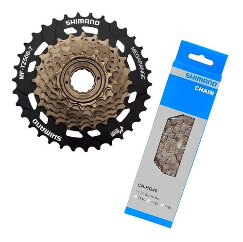 Catraca Rosca Shimano Tz500 14/34 Megarange 7v Corrente Hg40