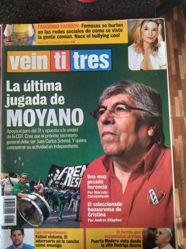 Revista Veintitrés Moyano Sumo Prodan Divididos 26 3 2015 