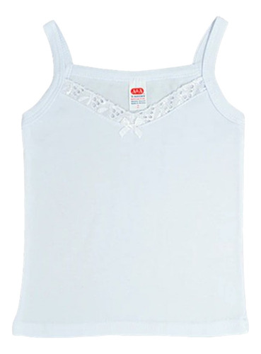 Camiseta Blanca Unitalla Algodón Tirante Con Moño 6 Pack