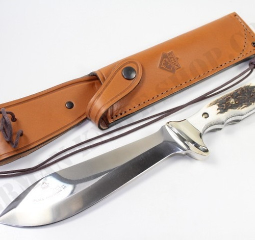 Imagen 3 de 7 de Cuchillo De Caza Puma Rudemann 40 17,2cm Aleman Funda Cuero