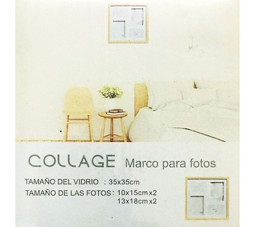 Portaretrato Multiple X 4 Fotos Colgante Cuadro Para Fotos Nombre Del Diseño Collage Color Marrón