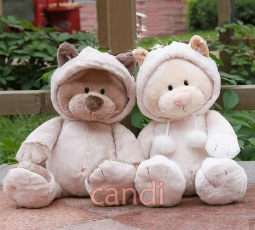 Peluche Gato Capucha Snowcat Antialergico Amor + Bolsa Rega
