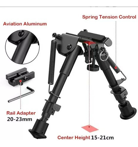Bipé De Metal Telescópico Sniper Tactical Com Adaptador