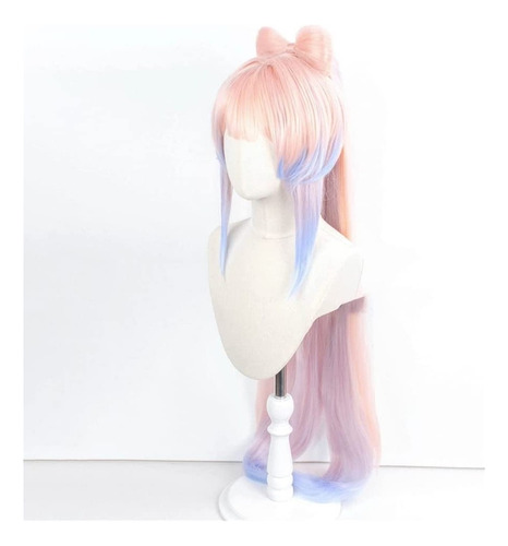 Kokomi Cosplay Wig, Pink Three Layer Gradient Color Long