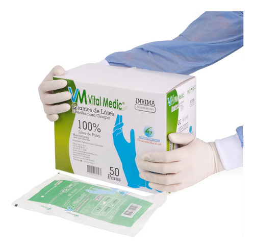 Guantes De Látex Estéril Pack X05 Pares Sin Polvo
