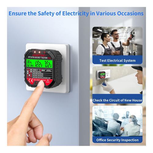 Detector De Receptáculo Gfci Eléctrico Yeeroadw Seguro
