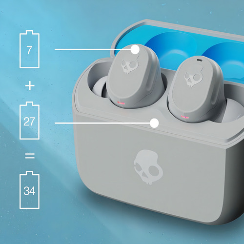 Skullcandy Mod Auriculares In-ear Inalámbricos, 34 H, Gris