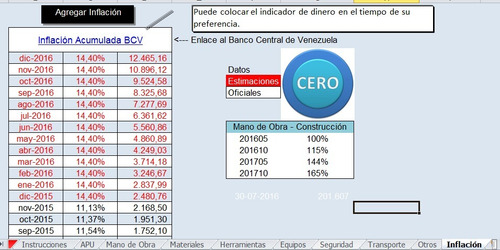 Imagen 6 de 6 de Sistema Estructuras De Costos Excel + Inflación (ver Video)