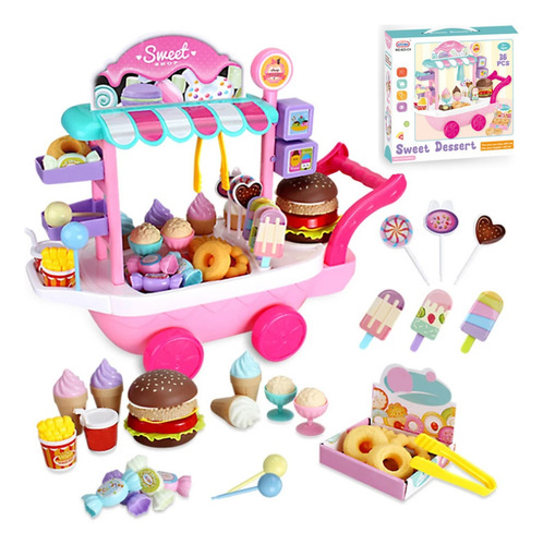 Set Juguetes Para Niños Con Carrito Helados Y Caramelo
