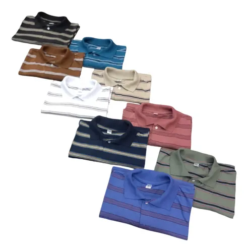 comprar Chomba Remera Hombre Algodon Rayada Con Bolsillo