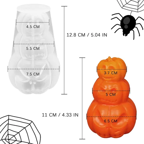 Molde De Vela 3d Con Forma De Calabaza Para Halloween, Silic
