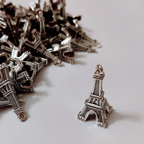 5 Dijes De Metal Torre Eiffel Grande - Armado Artesanias 