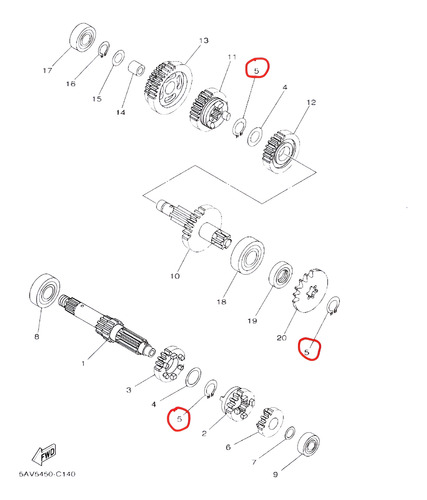 Seguro Seguer Caja Y Piñon Original Yamaha T105 Crypton