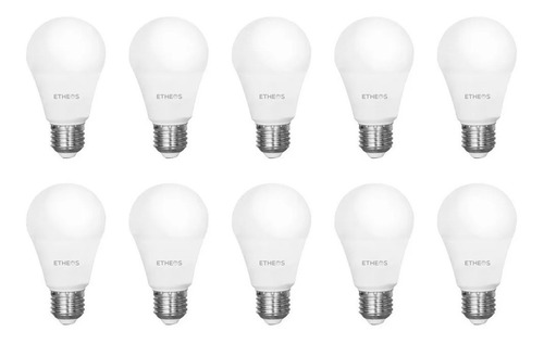 Imagen 8 de 10 de Pack X10 Lampara Led 11w Fria Luces Led Foco Bulbo E27