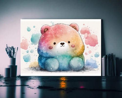 Canvas Patrones Intensos Teddy Bear Pop Art 65x50cm