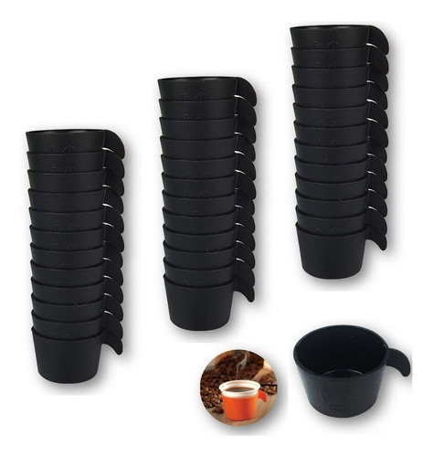 Conjunto Copete 36 Porta Copos Descartável Café Preto Amz