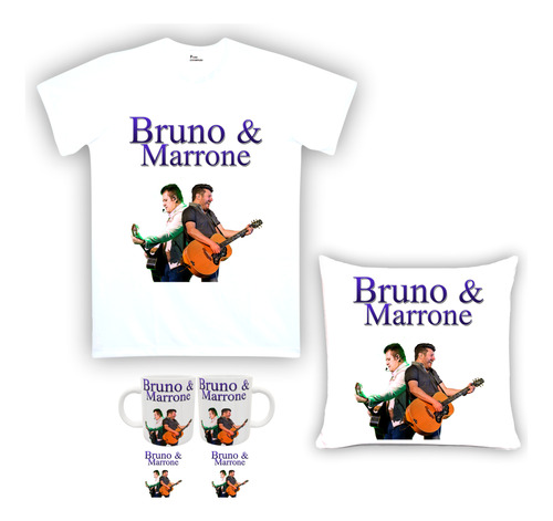 Kit Camiseta, Almofada E Caneca Bruno E Marrone