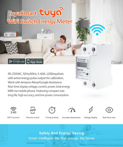 Imagen 4 de 10 de Llave Toma Medidor Consumo Wifi Tuya Smart