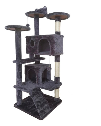 Imagen 1 de 4 de Torre Rascador Samba Para Gatos Con 2 Cajas Plegables Gris
