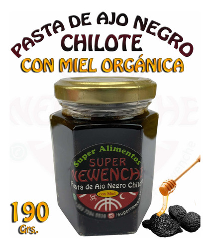 Pasta De Ajo Negro Chilote Con Miel Orgánica 190 Grs.