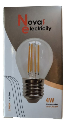 Lámp. Filamento Led 4w E27 Cálida Nova Electricity Pack X 7 Blanco Cálido