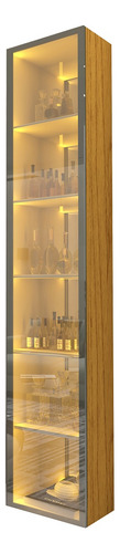 Cristaleira Luminare Reflecta Led 100% Mdf Naturale - Gelius