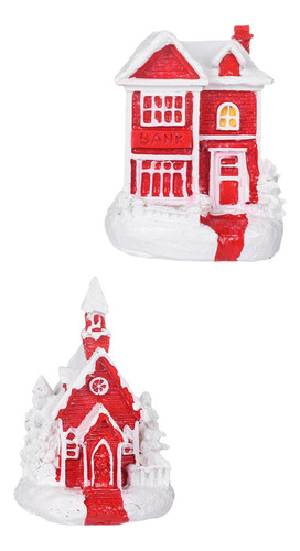 2 Minicasas De Nieve Para Navidad, Adornos Navideños Para