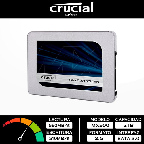 Ssd 2.5 7mm Crucial Mx500 2tb Sata 3.0