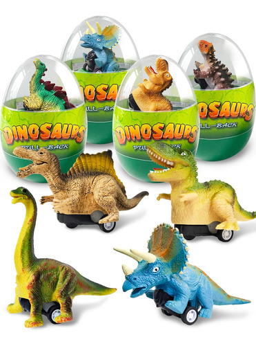 Greingways Paquete De 4 Juguetes De Dinosaurios Para Coches,