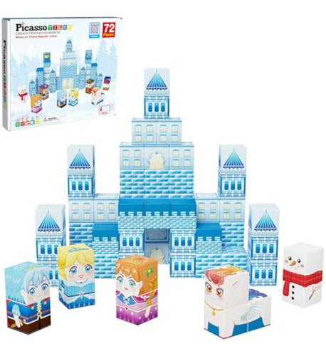 Cubo Magnético Picassotiles Con Temática De Hielo Invernal,