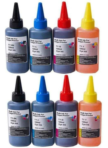 Kit X 8 Tintas Para Sistema De Tinta Continua 2 Por Color