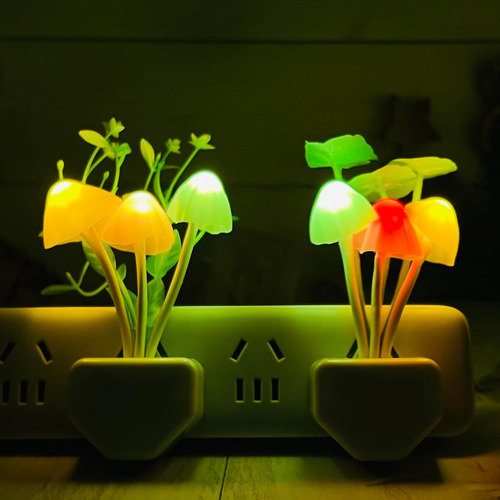 Luz Nocturna Con Sensor De Hongos Paquete De 2 Lámparas Le
