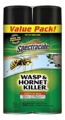 Spectracide Insecticida Avispas Y Avispones 2 Pack 524gr C/u