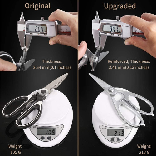 Imagen 8 de 8 de Tijeras De Cocina Multiusos De Acero Inoxidable Alta Calidad