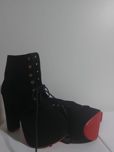 Imagem 3 de 6 de Bota Coturno Feminina Plataforma Salto Alto Tira Fivela + Nf