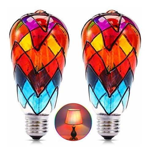 Focos Led - Stained Glass Led Light Bulb,6 Watts Heatless E2