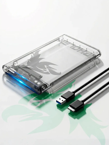 Case HD Externo USB 3.0 Transparente Para HD/SSD SATA 2,5" Pholex Gaveta Adaptador Portátil Notebook e PC