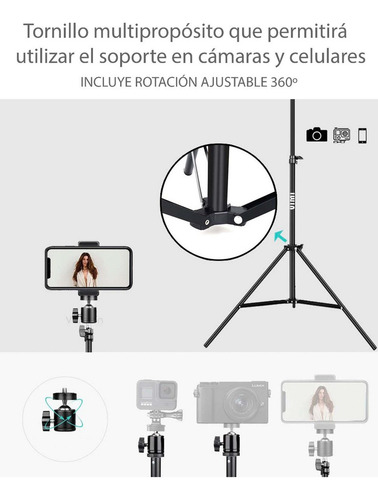 Tripie Metalico Grande 110 Cms Celular - Cámaras - 3 Niveles