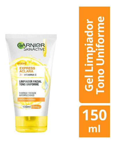 Gel Limpiador Garnier Express Aclara Vitamina C 150 Ml