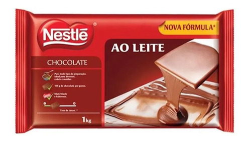 Barra De Chocolate Nestle Ao Leite 1kg P/ Confeitar Atacado