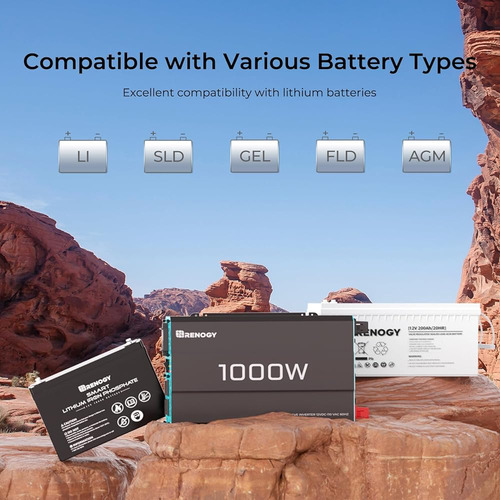 Renogy 1000w Inversor De Onda Sinusoidal Pura 12v Dc A 120v