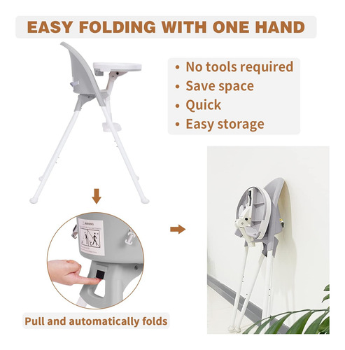 Silla De Bebé Funny Supply 3-en-1, Plegable Y Compacta