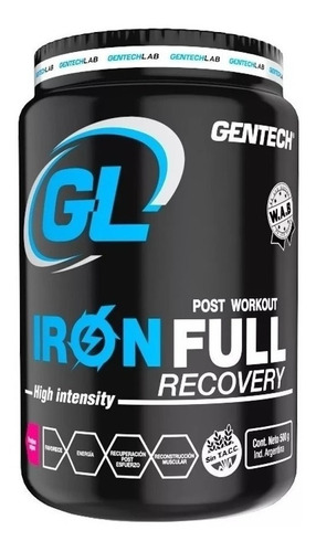 Gentech Iron Full Recovery X 500g Post Workout Beb Isotonica