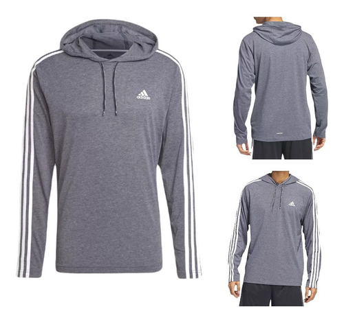 Sudadera adidas Caballero Correr Gym Ejercicio Talla Grande 