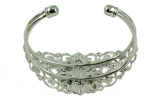 2 X 2 Piezas De Brazalete Con Brazalete Abierto En Mm Plata