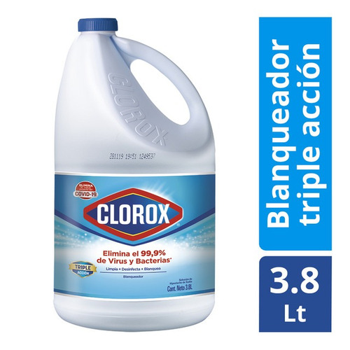 Imagen 1 de 5 de Blanqueador Clorox Triple Acción Aroma Original 3,8 Lt
