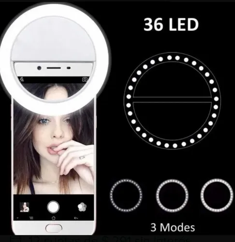 Mini Aro Led Para Celulares Luz Recargable