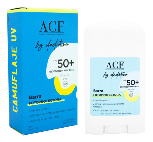 Imagen 3 de 4 de Acf By Dadatina Barra Fotoprotectora Fps 50 Protector Solar