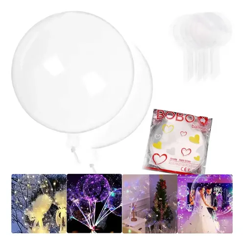 50 Balões Bubble Bobo 18 Polegadas 45 Cm Transparent